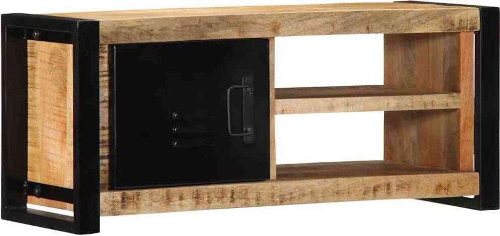 TV-Schrank 80x30x35 cm Raues Massivholz Mango