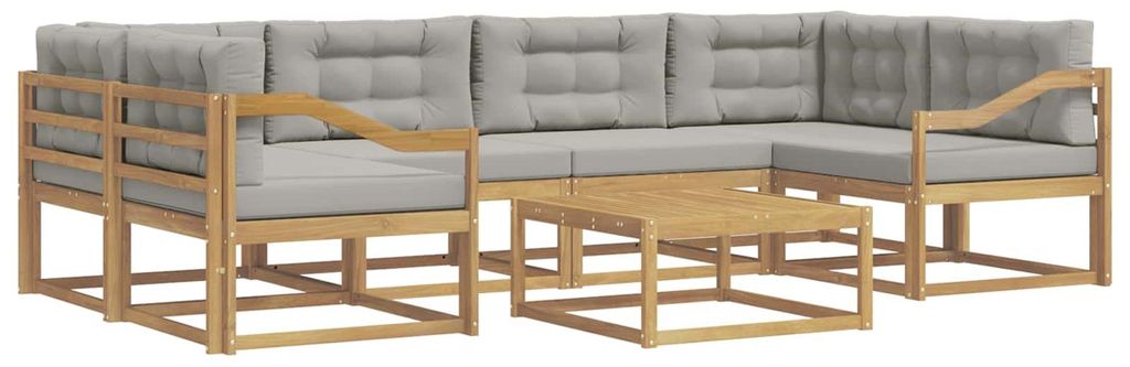 vidaXL Outdoor-Sofagarnitur mit Kissen 5 pcs Weiß und Hellgrau