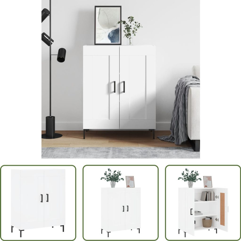 The Living Store Sideboard Weiß 69,5x34x90 cm Holzwerkstoff