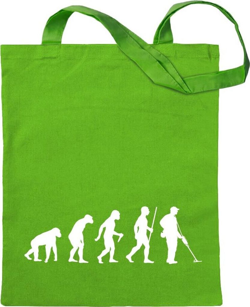 Kiwistar - Baumwolltasche - hellgrün - Metalldetektor Evolution - Tragetasche Stoffbeutel Umhängetasche langer Henkel