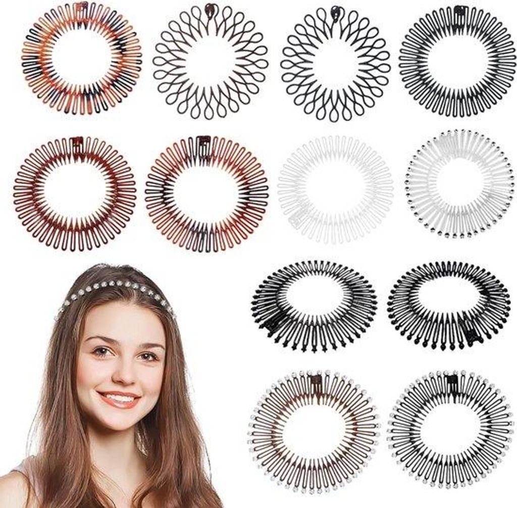 Haarband Halter Stretch Kamm 12teilig Mehrfarbig Frauen