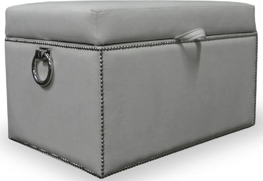 Casa Padrino Luxus Truhe mit Sitzfläche und runden Tragegriffen 97 x 50 x H. 48 cm - Verschiedene Farben - Gepolsterte klappbare Sitzbank - Truhen...