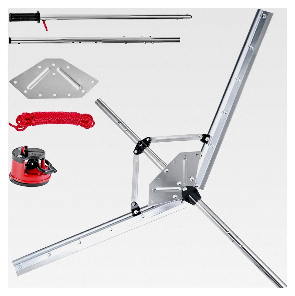 Teichrechen, Wasser-Unkrautrechen mit max. 1219 mm Schnittbreite, Stahlklingen, See-Unkrautschneider mit 9 m Nylonseil, Seerechen zum Entfernen von...