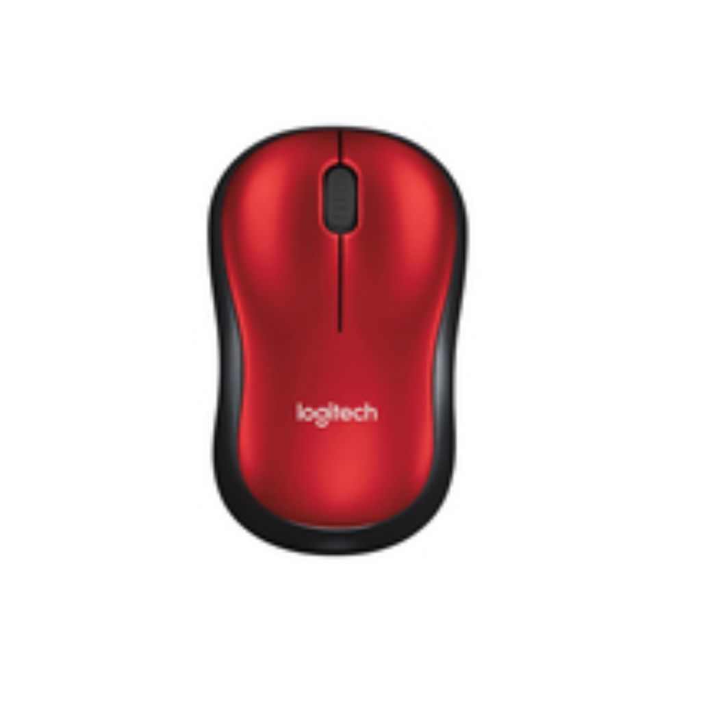 Logitech M185, Beidhändig, Optisch, RF Wireless, 1000 DPI, Rot