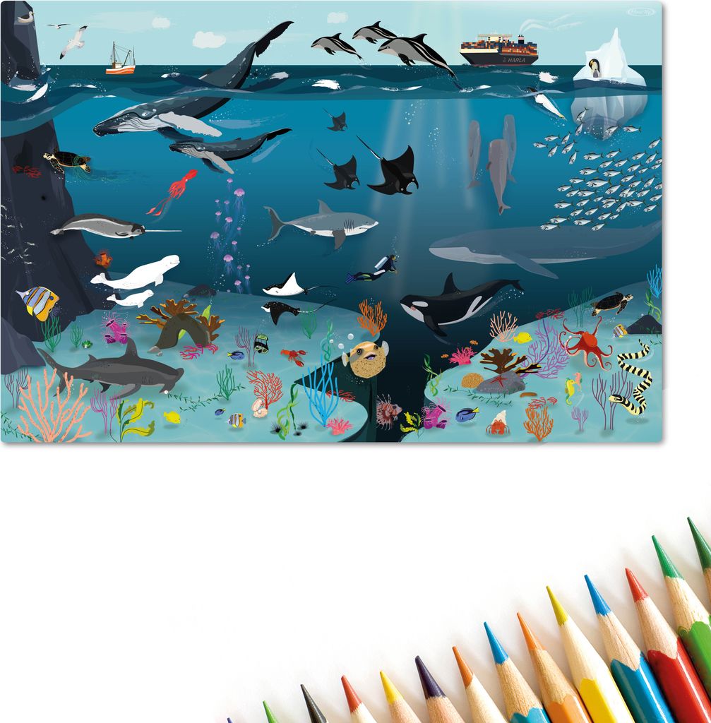 Unterwasserwelt für Kinder Schreibtischunterlage 60x40cm