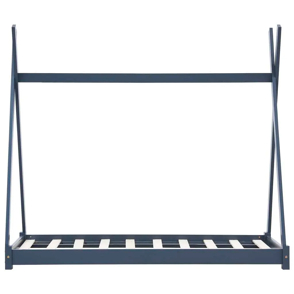 Lit enfant 70x140 cm bois massif gris idéal pour transition de lit
