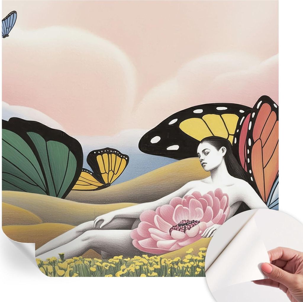 Selbstklebende Wandtapete - Dekorative Tapete für Wohnzimmer - Klebefolie für Wandbilder - Tapetenfolie für Wanddekoration - 250x250 cm - Schmet...