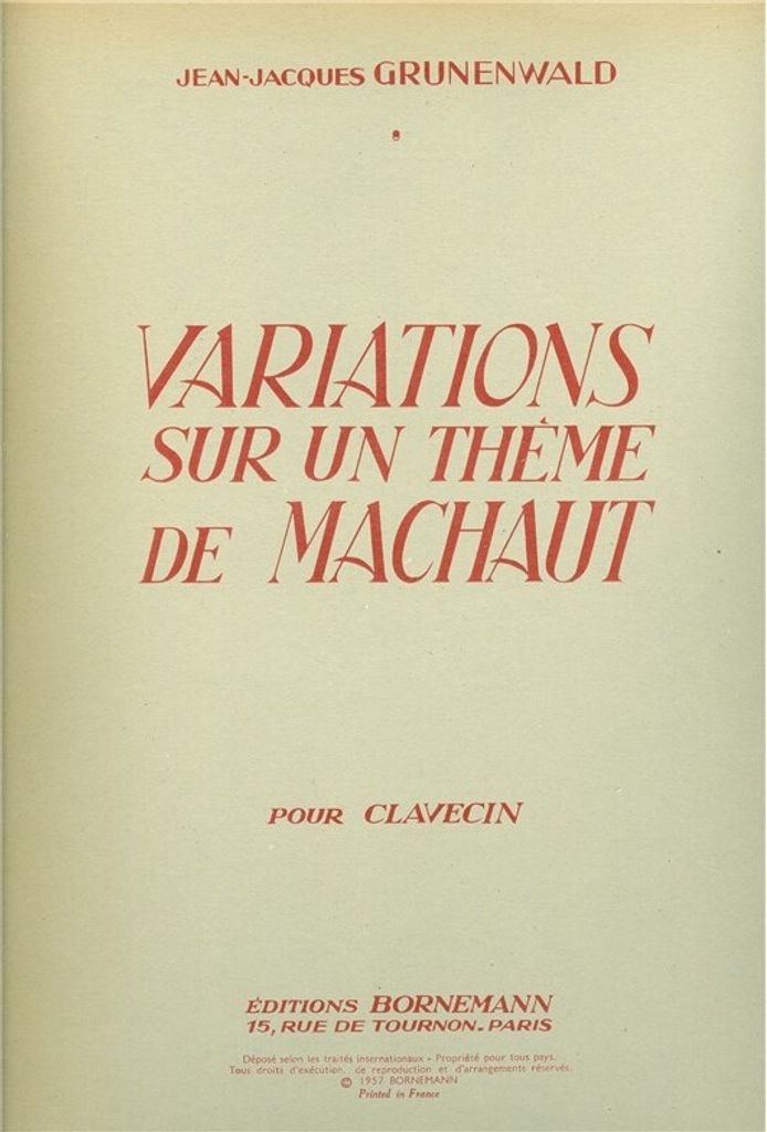 Variations sur un thème de Machaut pour clavecin