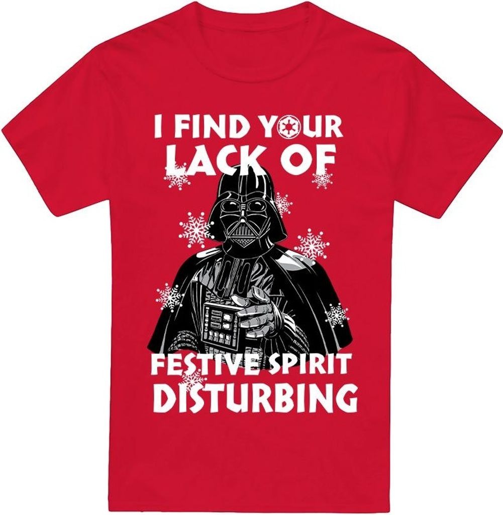 Star Wars - "Lack Of Spirit" T-Shirt für Herren - weihnachtliches Design TV3518 (M) (Rot)
