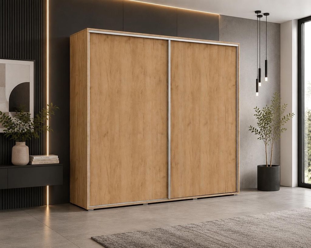 Szafa A15 craft złoty z drzwiami przesuwnymi – 230 x 62 x Zdjęcie produktu 