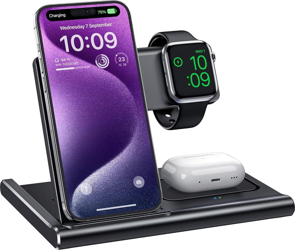 EXW 3 in 1 Induktive Ladestation,Wireless Charger für Apple Produktbild 