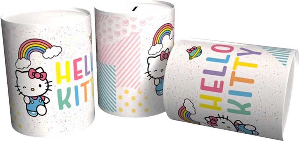 Hello Kitty - Regenbogen Sparbüchse, Blech CD542 (Einheitsgröße) (Bunt)