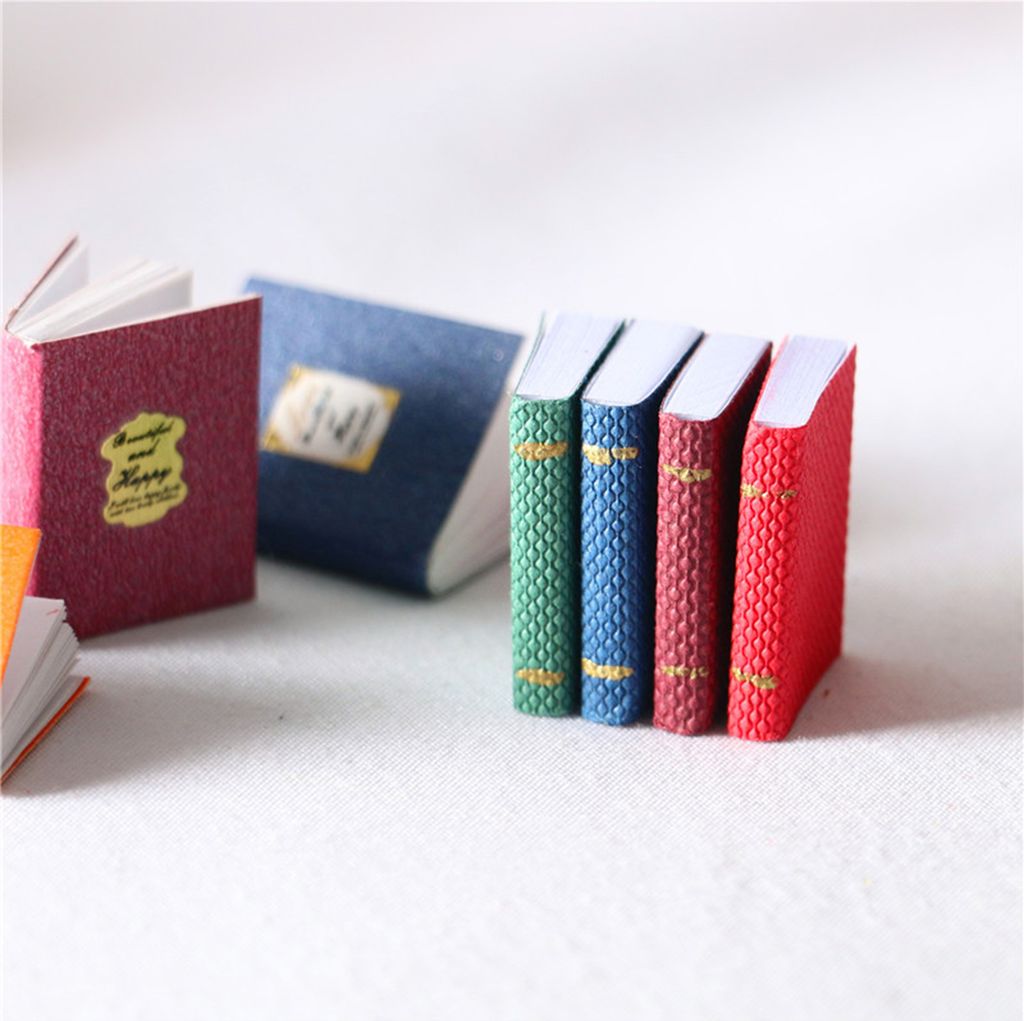 4PCS 1/12 Miniaturfarbene Buch Dollhouse Möbelzubehör Kinder DIY -Spielzeug