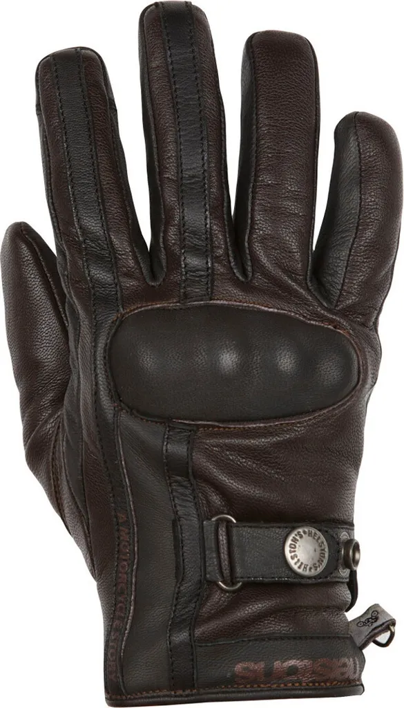 Gants de protection moto pour femme Helstons Tinta marron foncé cuir T8