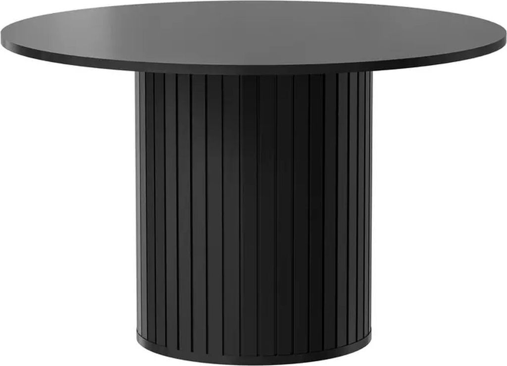 Selsey Zante - Esstisch rund mit Säulenfuß, schwarz, 120 cm