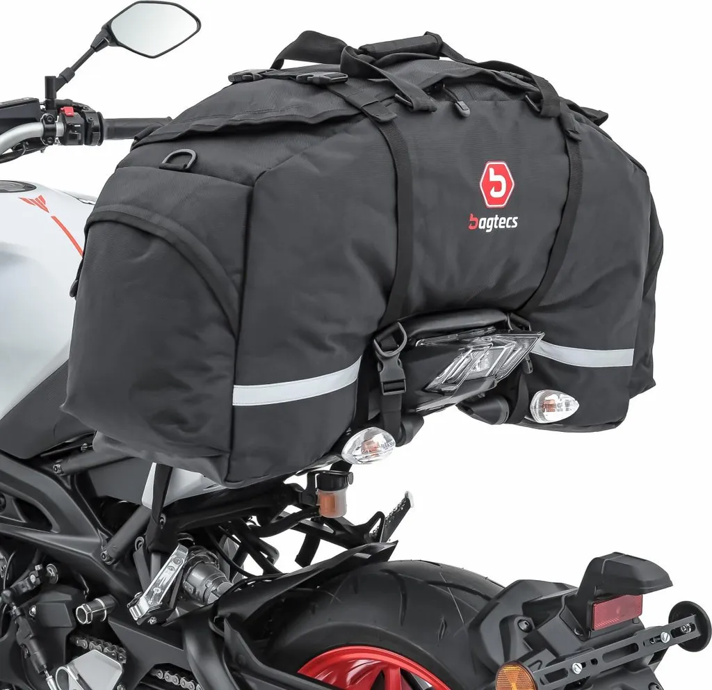 Sacoche arrière moto SX80 noir 70L - Bagage de selle universel robuste