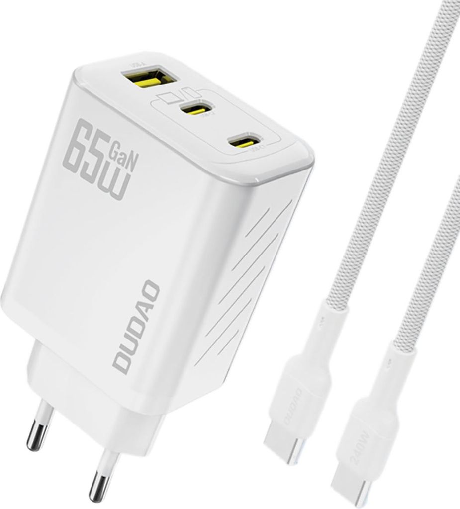DUDAO Dudao A29CEU Adapter 65Watt 2xUSB-C 1xUSB-A (1m USB-C Produktbild 