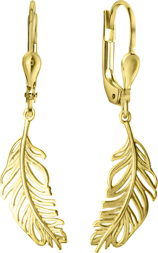 V Ohrhänger 375/- Gold 3,1cm gelb 324330190-2