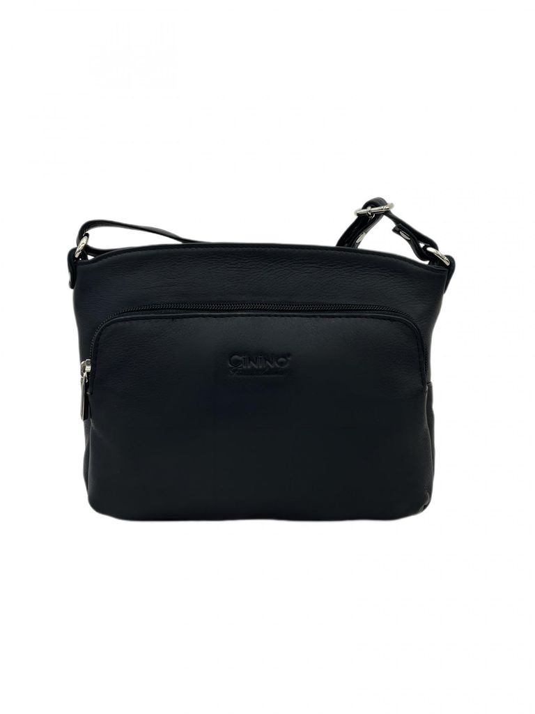 C6071 Cinino Ledertasche Umhängetasche Schwarz