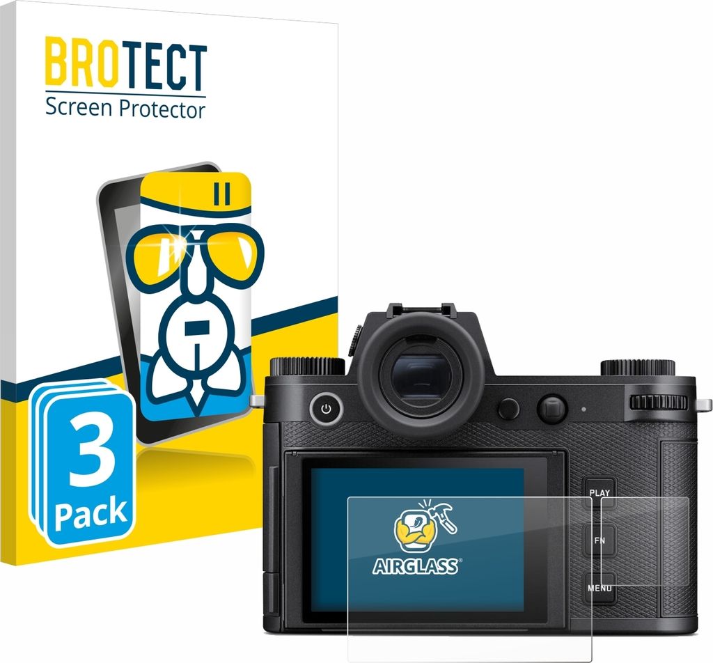 3x BROTECT Schutzglas für Leica SL3 / SL3-S (Display + Schulterdisplay) Schutzfolie Panzer Folie Glas Display Schutz klar