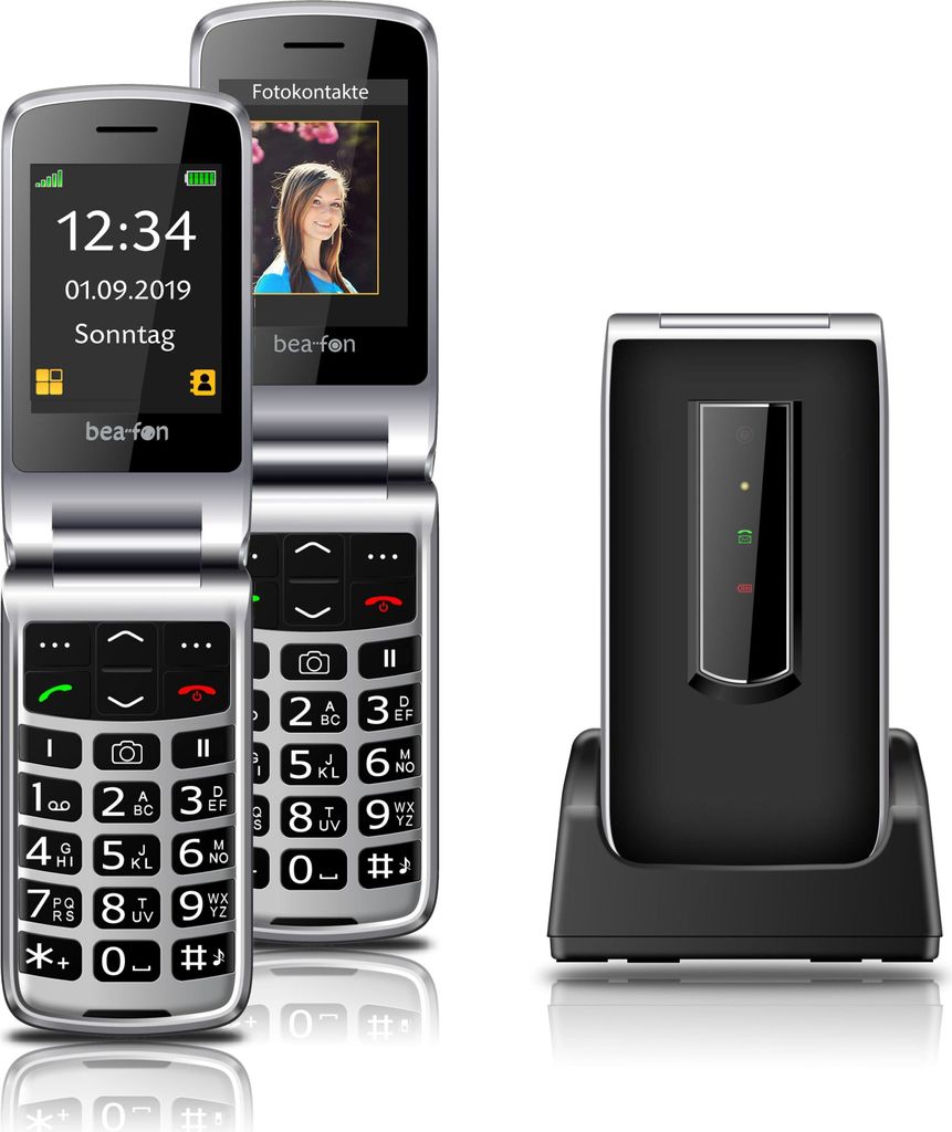 beafon SL495 Silverline Klapphandy Tastentelefon Produktbild