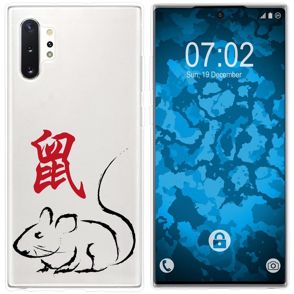 PhoneNatic Case kompatibel mit Samsung Galaxy Note 10+ Silikon-Hülle Tierkreis Chinesisch M1