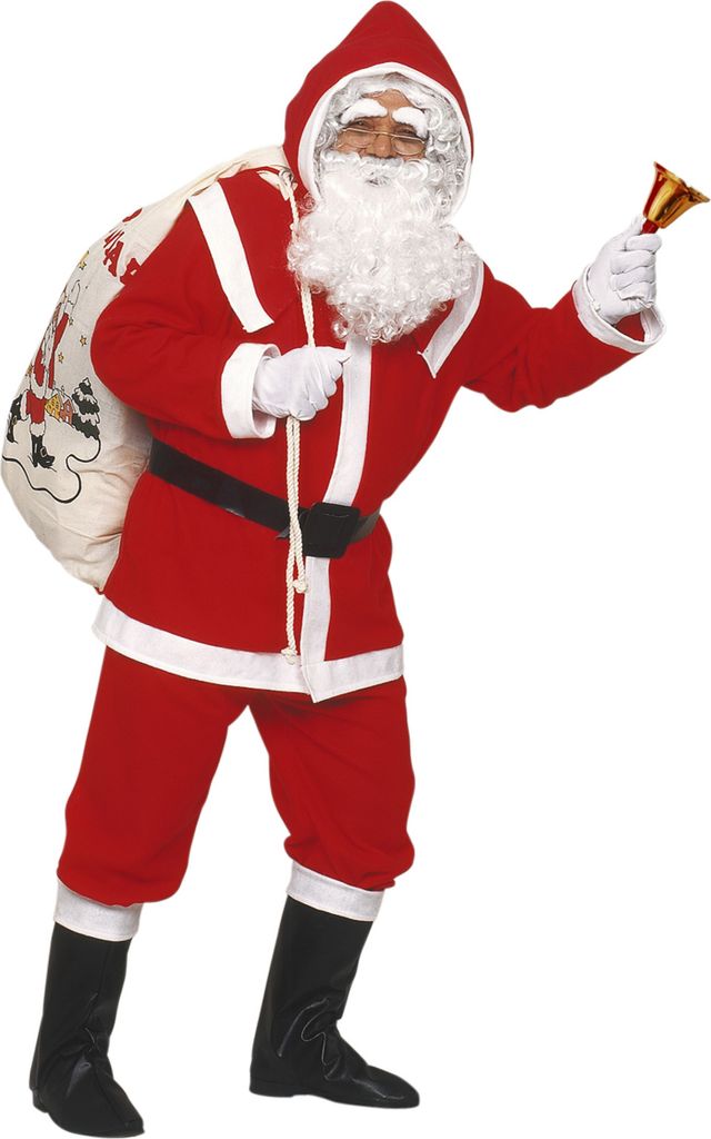 Flanell Santa Claus Kostüm komplett Weihnachtsmannkostüm Produktbild 