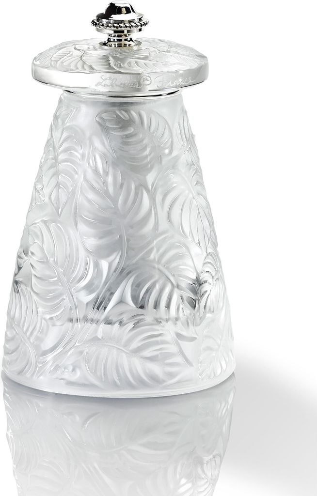 PEUGEOT Salzmühle LALIQUE 9cm Kristall Stahlmahlwerk Art Produktbild 