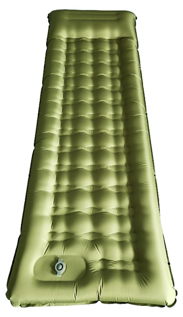 Aufblasbare Camping Isomatte 10cm, mit Kissen und Fußpumpe, wasserdicht für Wandern Strand Camping, 195*70*15cm