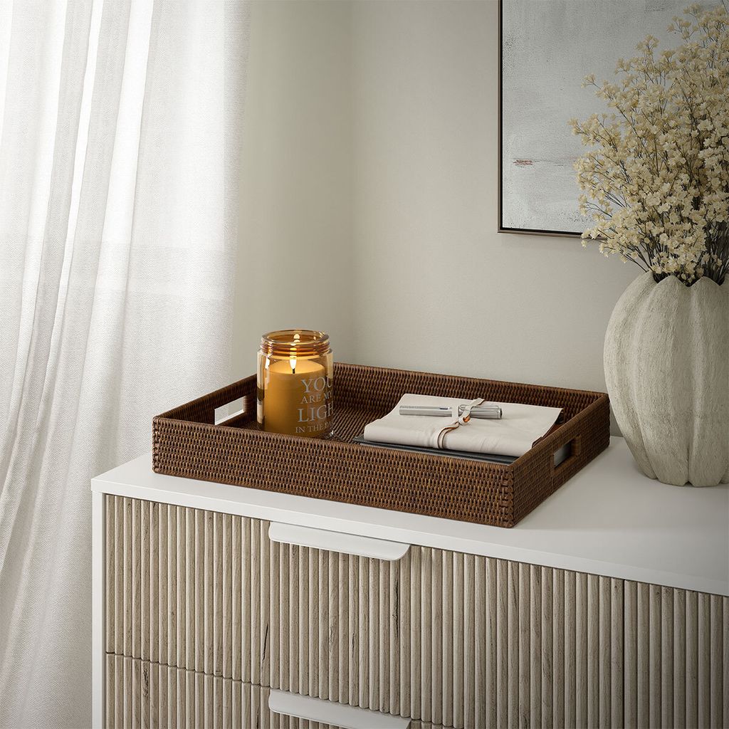 Fiolini Tablett Rattan Rechteckig