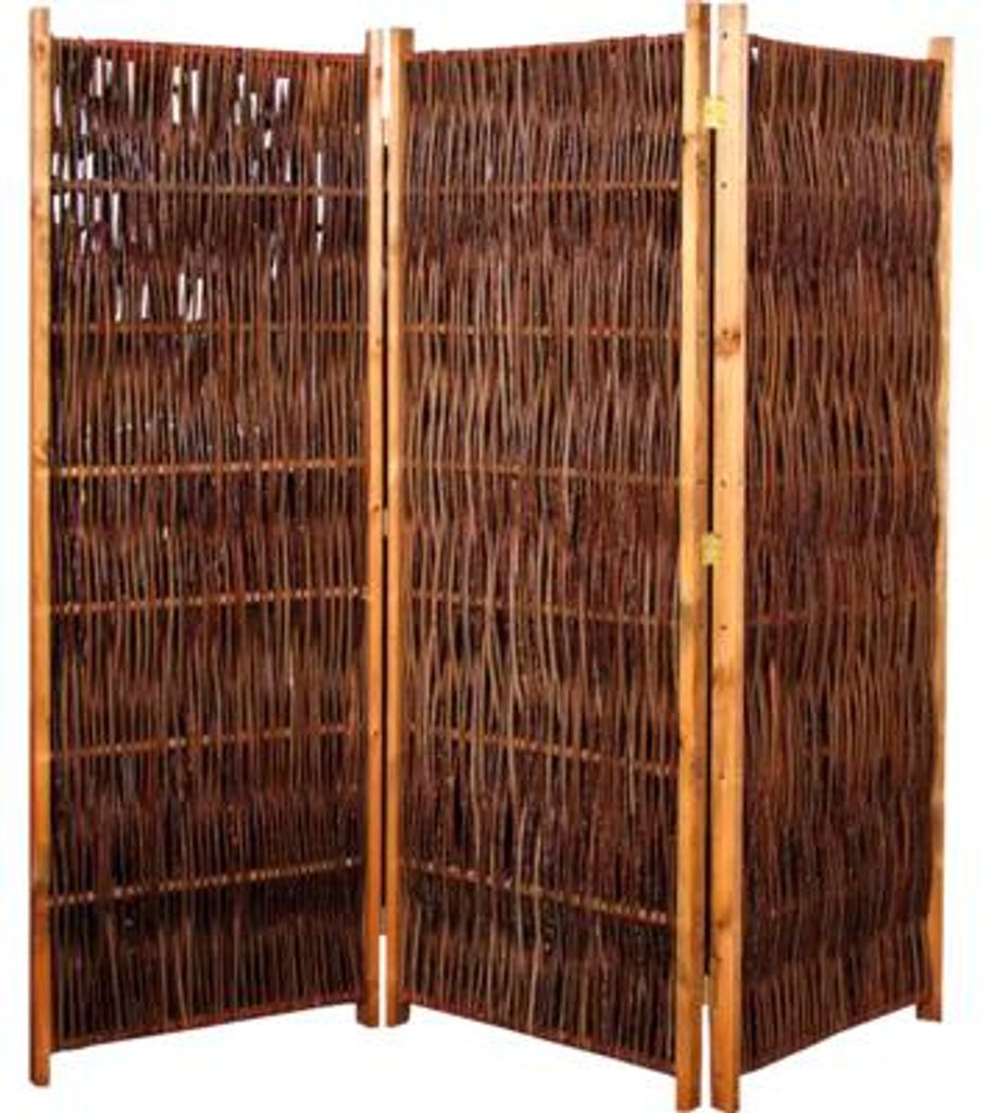 Paravent Sichtschutz floraworld Laos 3-teilig 180 x 180 cm Weide