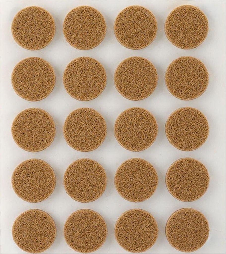 11er Pack mit 20 braunen synthetischen Filzgleitern, selbstklebend, Durchmesser 17 mm, Plasfix Inofix