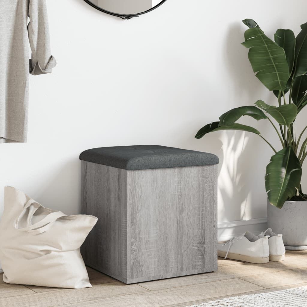 Banc avec espace de rangement Gris Sonoma 42x42x45 cm Image du produit 