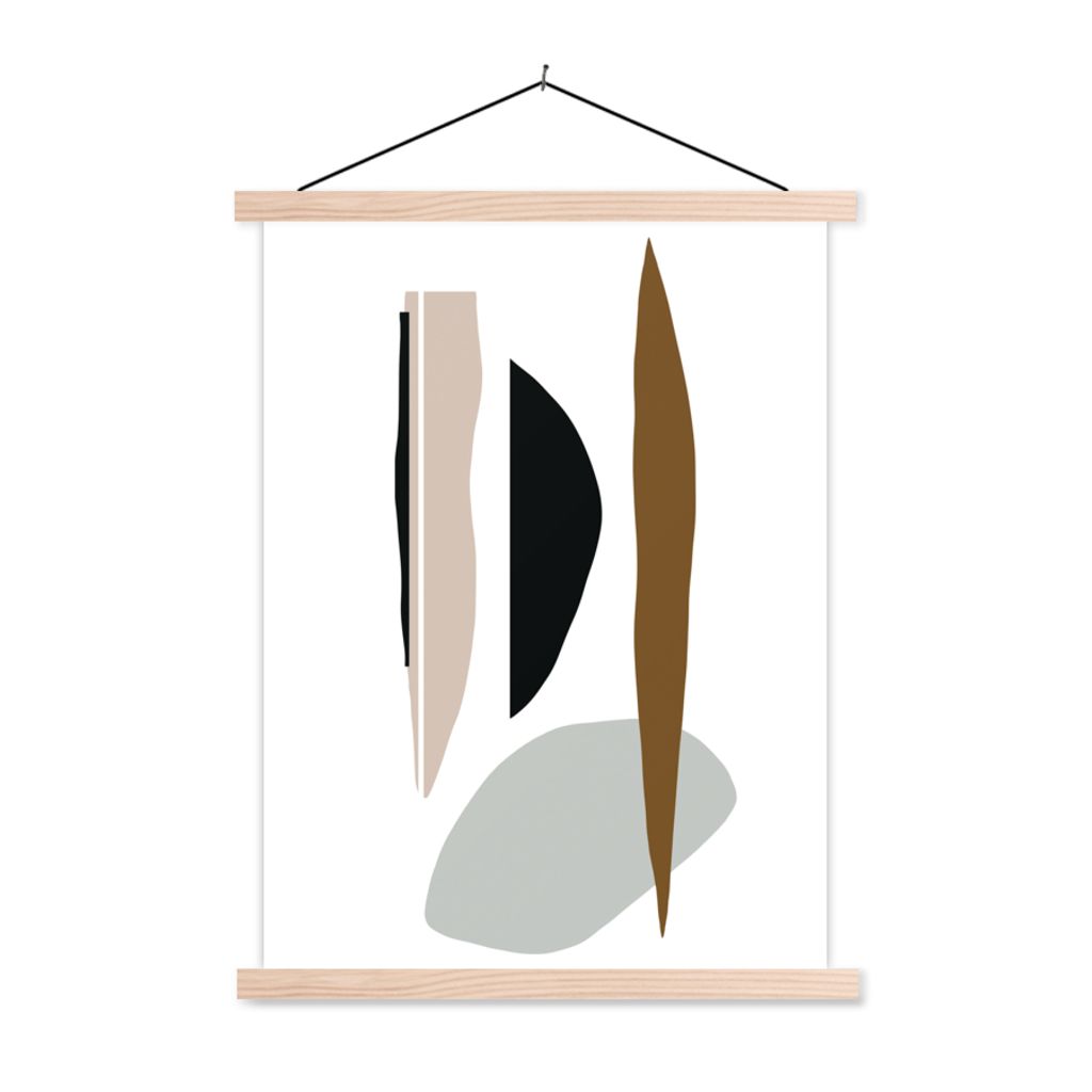 MuchoWow Textilposter Abstrakt - Pastell - Design 120x160 cm mit holzfarbenen Rahmen - Plakatkarton