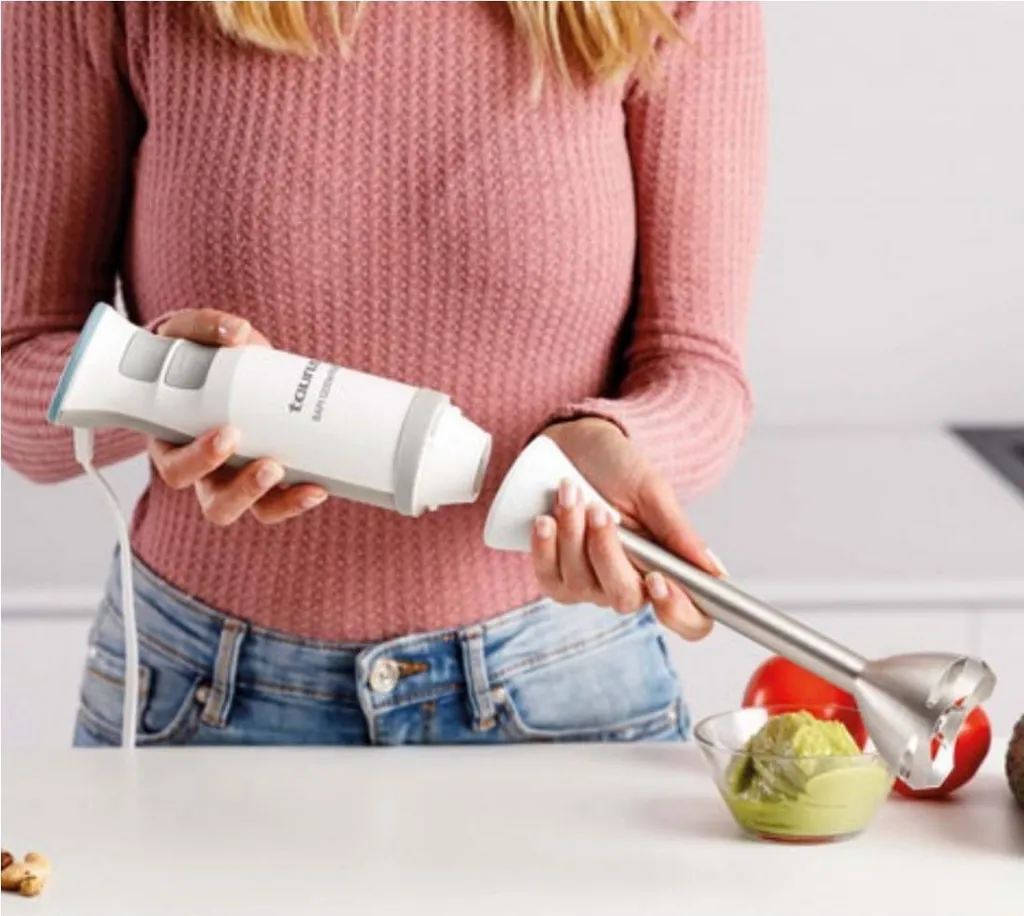 Frullatore A Immersione Taurus Robot 1000 Plus Inox | 2 Velocità + Turbo Con Lame In Acciaio, Antischizzi E Accessori Inclusi