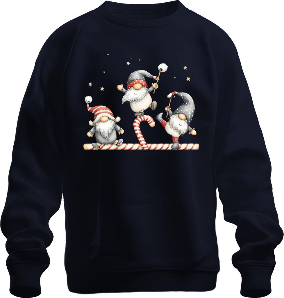Weihnachtswichtel Zuckerstange süß lustig Geschenk Weihnachten Uni Sweatshirt Pullover, Navy, XXL
