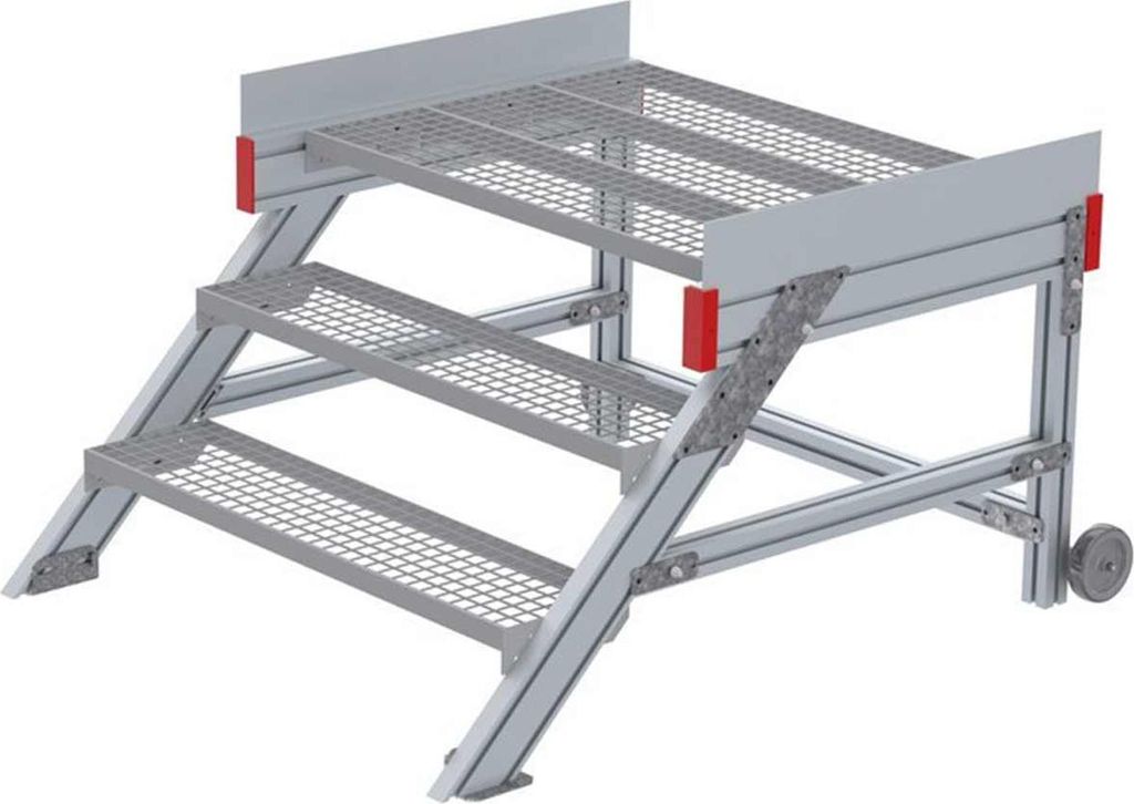 Euroline 514 Anstieg 45° 1000mm Stufenbreite 3 Stufen Stahl Gitterrost