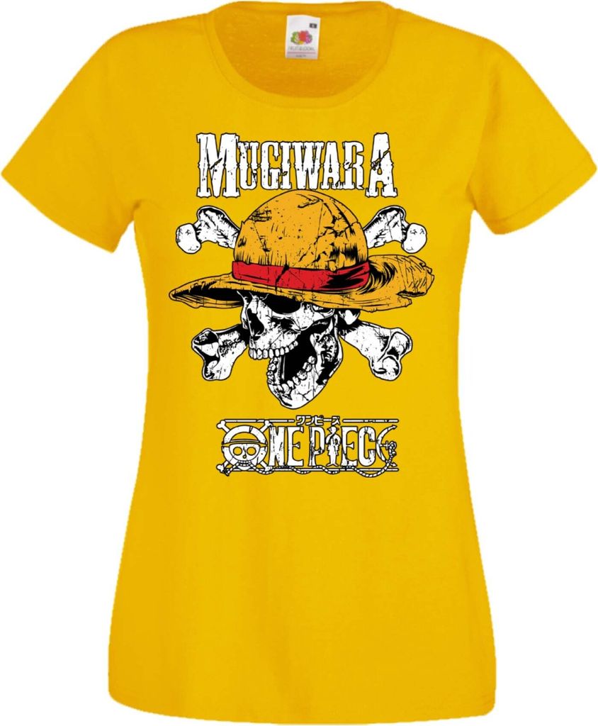 Damen T-Shirt Manga Anime One Manga Piece Anime 06 Mugiwara, Lady L / Gelb