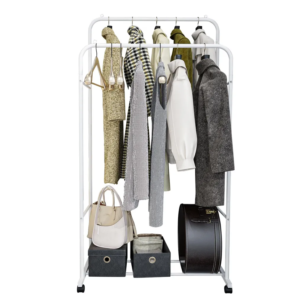 Dressing ouvert mobile avec 2 tringles pour chambre et petit espace