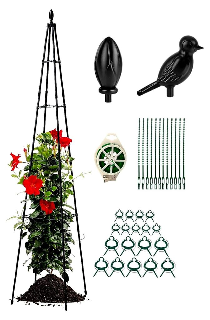 Gitter für Gartenpflanzen, Metallgestell für Kletterpflanzen im Freien – verstellbarer Pflanzenständer mit stabiler Struktur für Topfblumen u...
