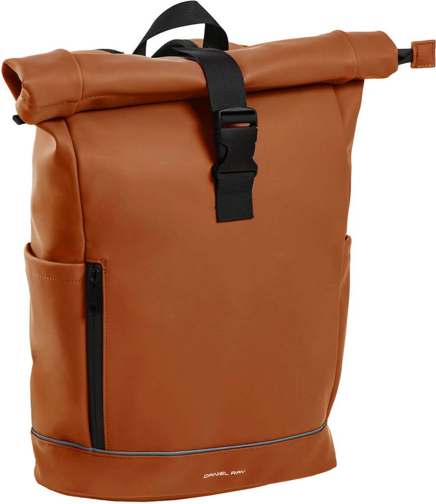 Daniel Ray Rolltop-Rucksack Laptoprucksack Highlands mit gepolstertem Rücken - PolyurethanRollrucksack Fahrradrucksack mit Laptopfach in Dark Orange