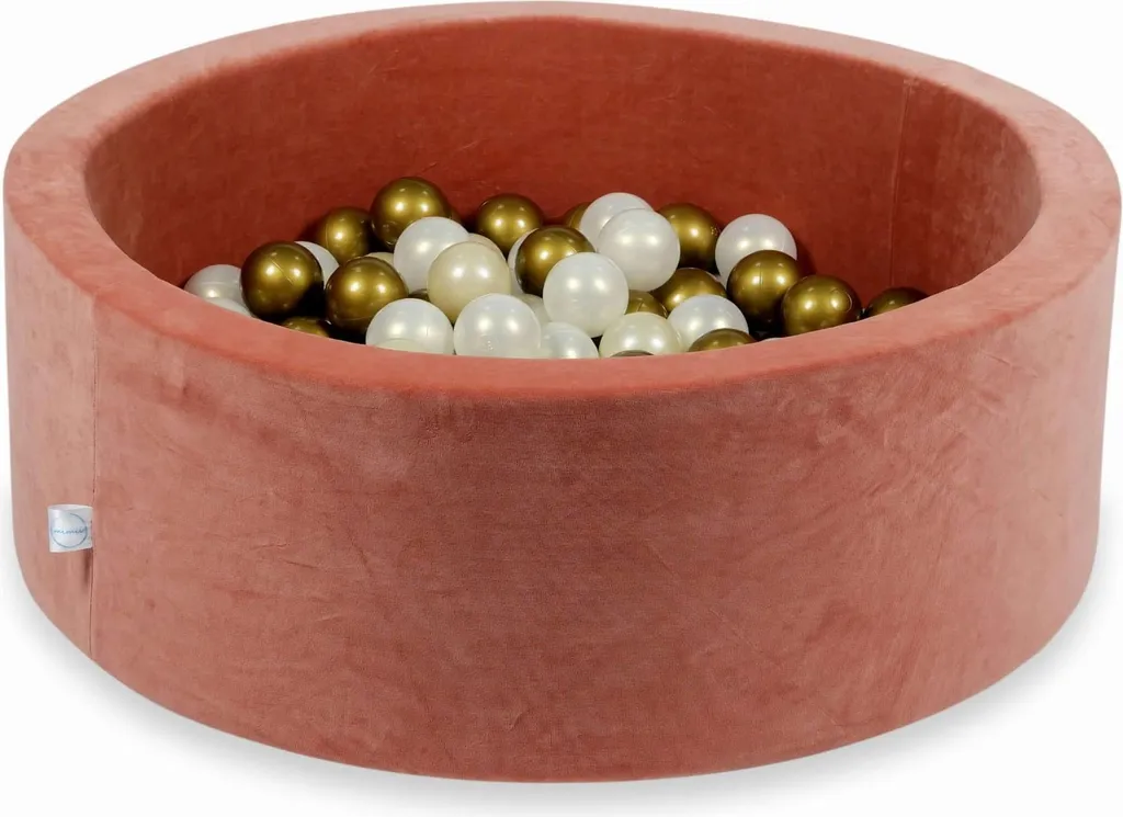 Piscine à balles 90x30cm Velvet Soft Canyon Clay avec 200 boules or