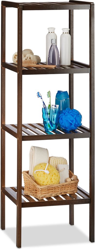 relaxdays 10020915_0 relaxdays   Badregal dunkelbraun 4 Zdjęcie produktu 