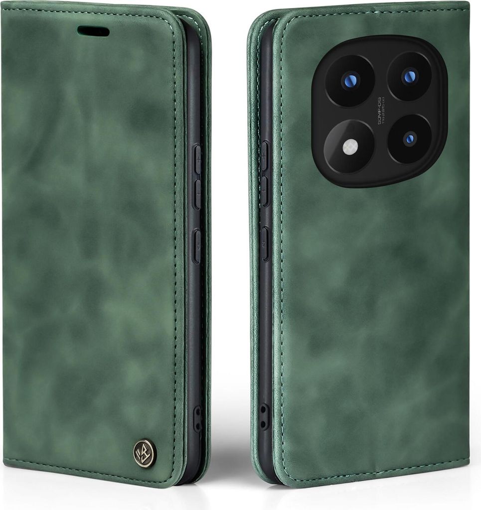 Handy Hülle für Xiaomi Redmi Note 14 Pro 5G / Pro+ 5G Klapphülle Bookcase Flip Cover Handy Tasche Etui Farbe: Grün