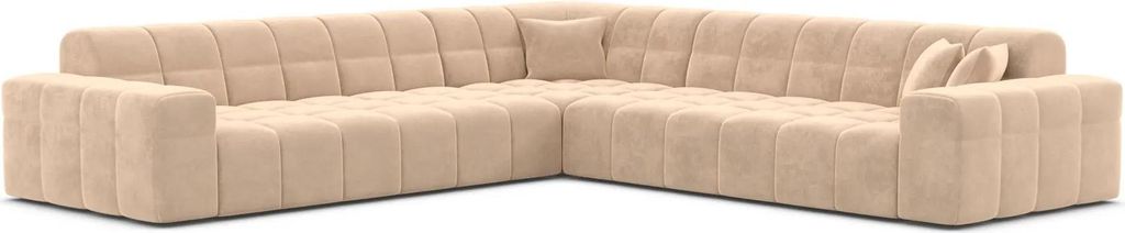 Samtstoff Ecksofa Nivara Beige