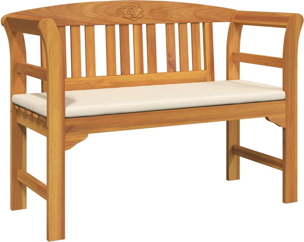 vidaXL Rosenbank Cremeweiß 114 x 46 x 82,5 cm Massivholz Akazie