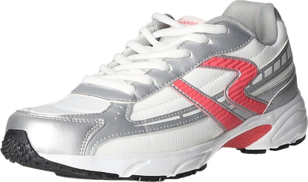 Sneakers Damen-Sneaker Weiß-Silber-Orange, Farbe:grau, EU Größe:39