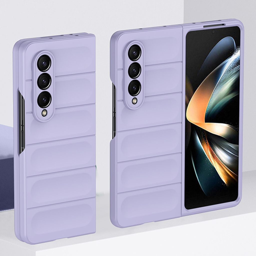 Galaxy Z Fold4 5G Hülle, Silikon Gummiert Stossfest Anti-rutsch Schutzhülle für Samsung Galaxy Z Fold 4 5G Lila