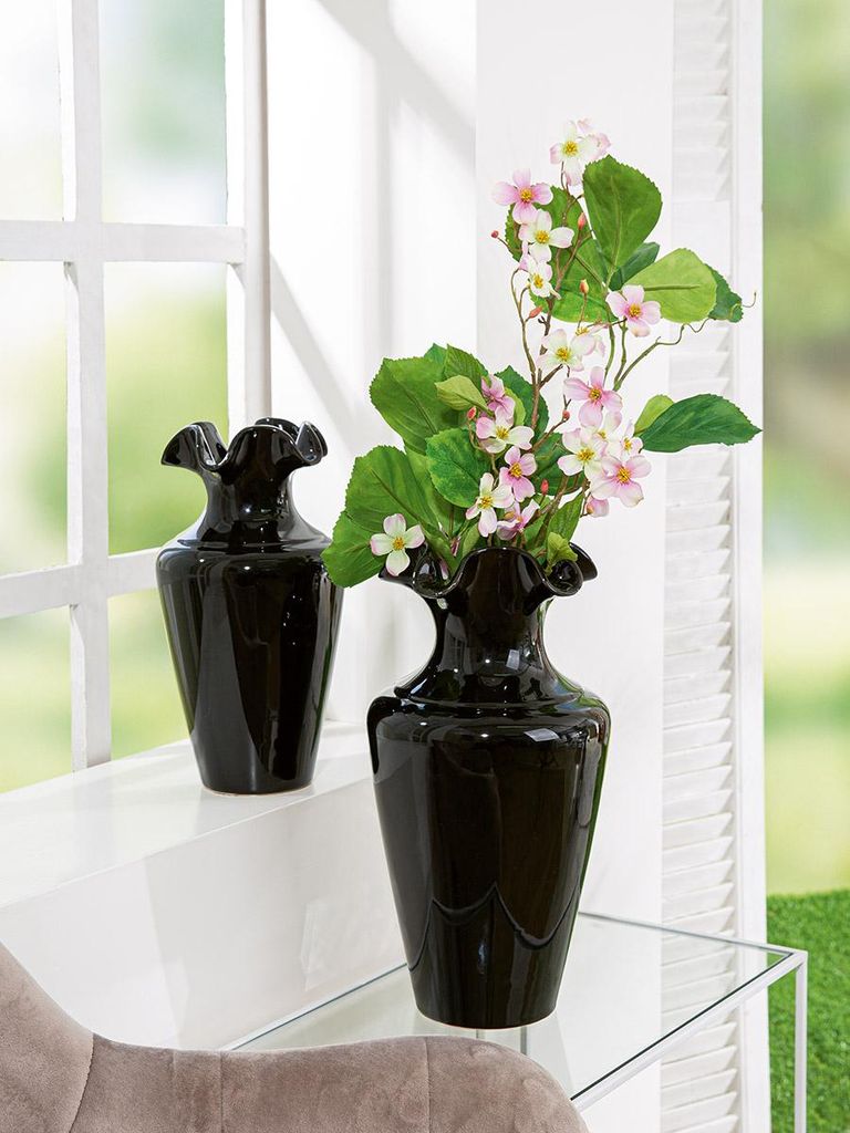 Gilde Vase, konisch, "Irina", Keramik, schwarz, VE 2, H. Image du produit 