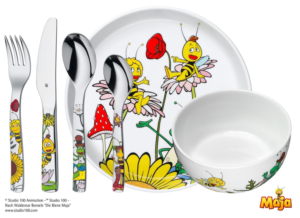 WMF Kinderset, juego de 6 piezas "Maja la abeja", cubiertos Imagen del producto 
